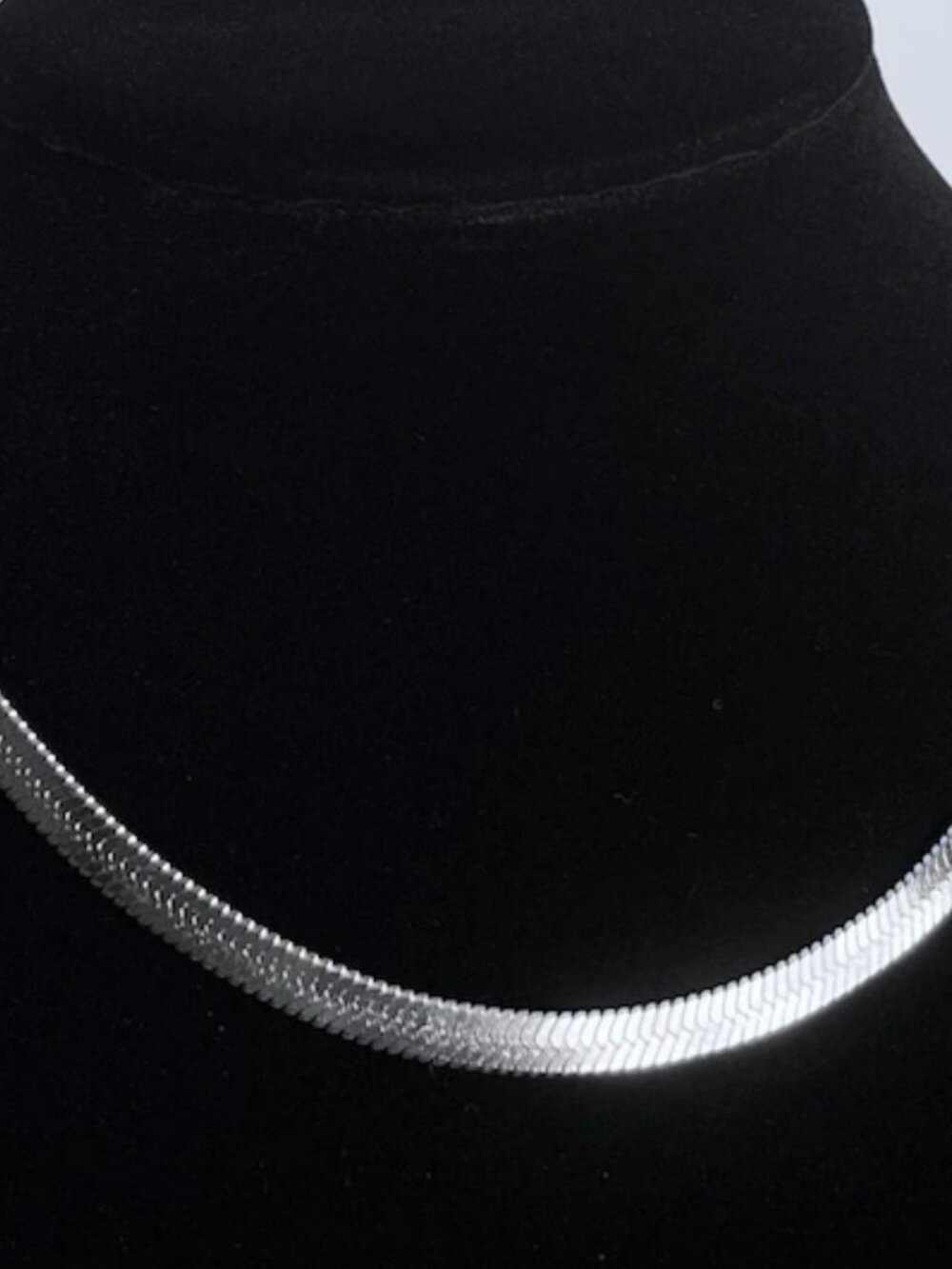 Mens Sterling Silver 5mm Flat Herringbone Snake Chain Blade Style Necklace